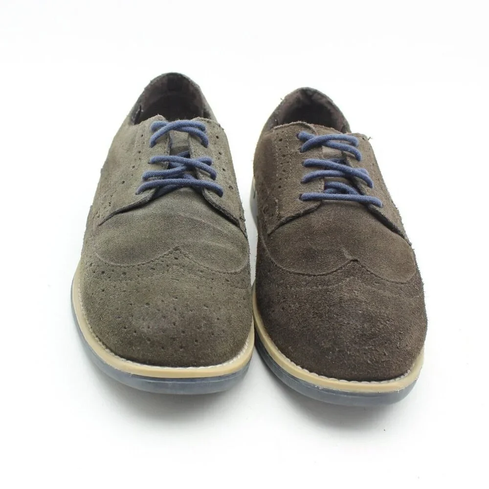 Sonoma Mens Brown Suede Leather Wing Tip Derby Shoes